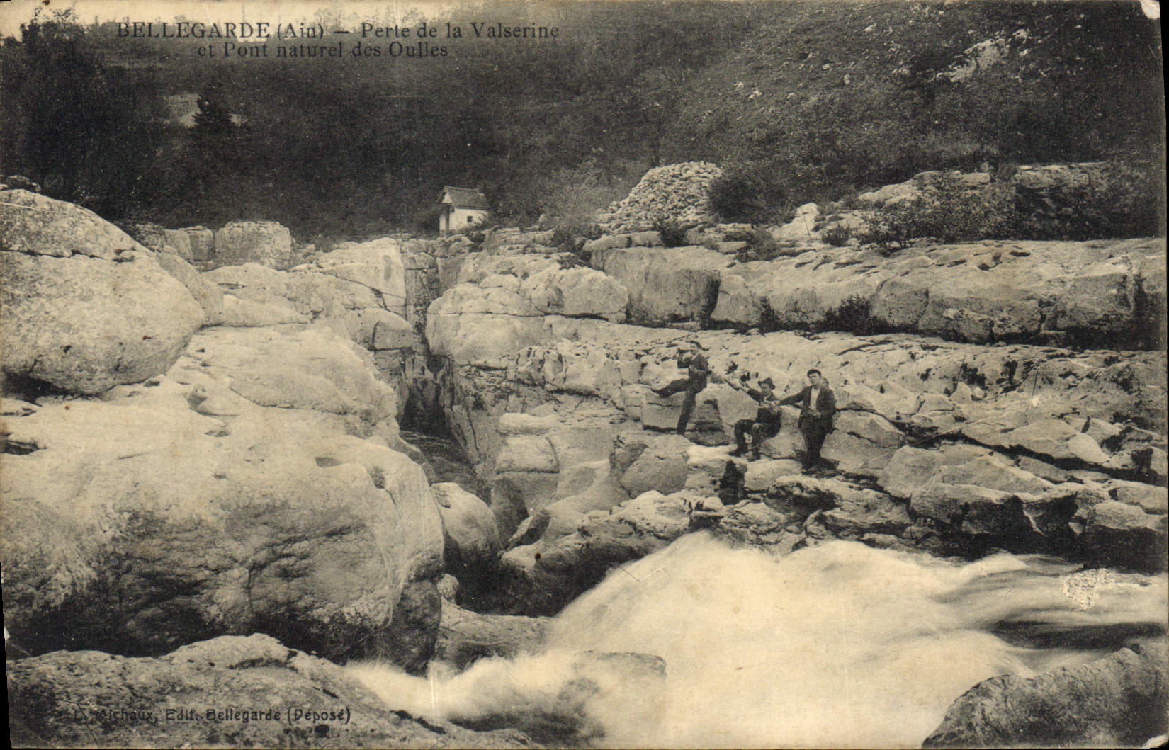 Bellegarde (Ain) — Perte de la Valserine et Pont naturel des Oulles — D. Varchaux, Édit. Bellegarde (Déposé)