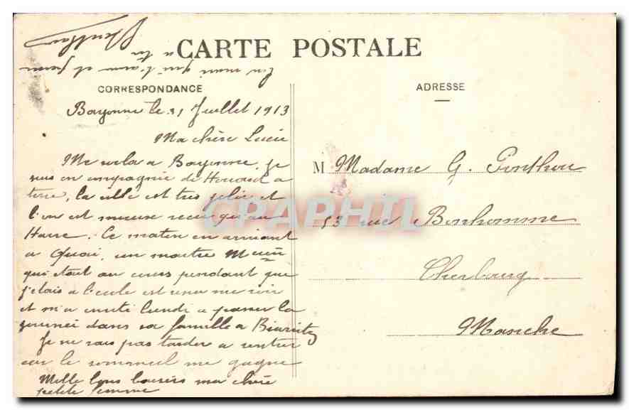 CPA Bayonne Le Pont Mayou et le Theatre  — Back