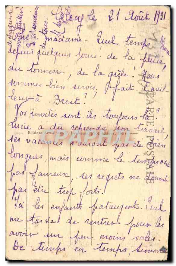 CPA Clecy Vue sur l'Orne et la Pain de Sucre  — Rückseite
