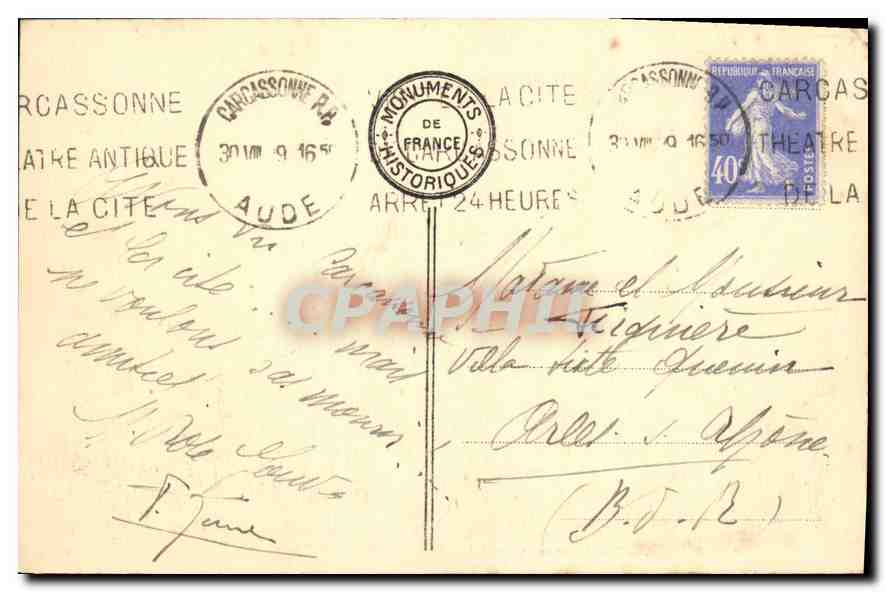 CPA Cite de Carcassonne Les Lices Barbacane et Poterne St Nazaire  — Back