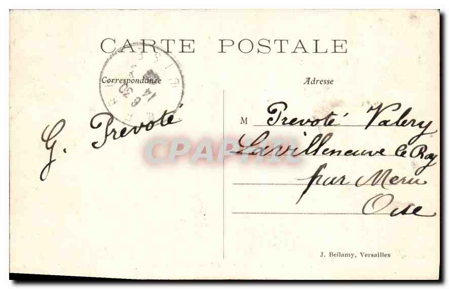 CPA Palais de Versailes Chambre de Louis XV  — Verso