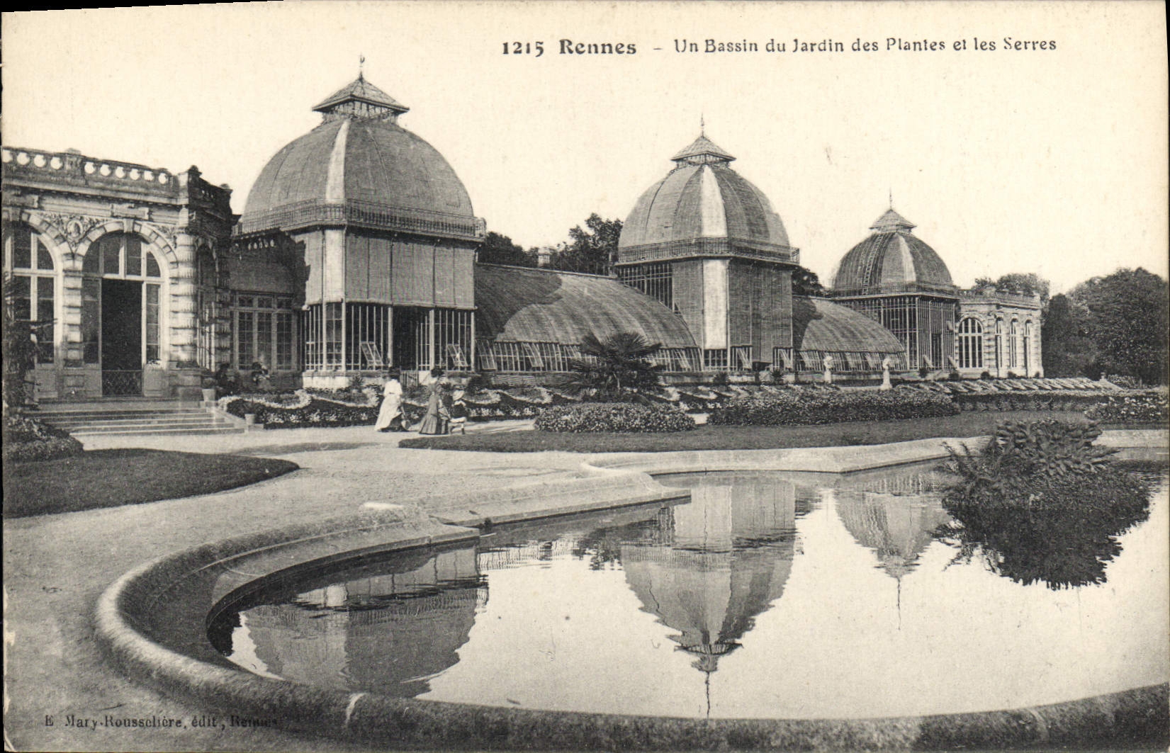 Rennes - Un Bassin du Jardin des Plantes et les Serres — E. Mary-Rousselière, édit. Rennes
