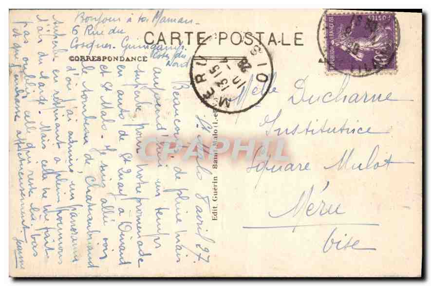 Saint-Malo - Le Grand Bé - Le Tombeau de Chateaubriand - G F. — Rückseite