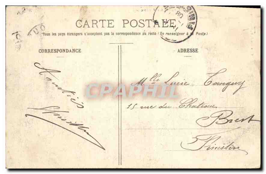 CPA Croiseur Cuirasse pendant la tempete  — Rückseite