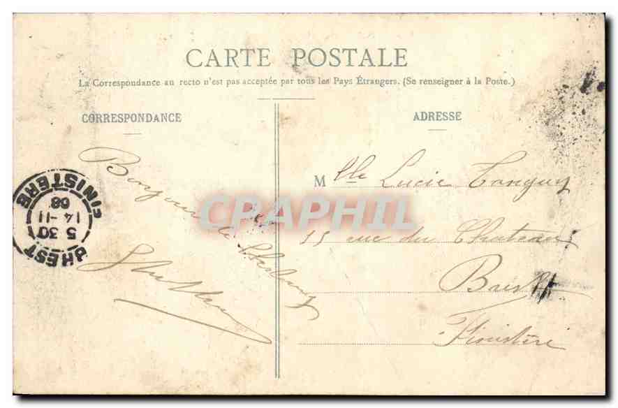 Cherbourg - La Place Napoléon un jour de tempête — Collection P. B. Cherbourg, n° 366 — Rückseite