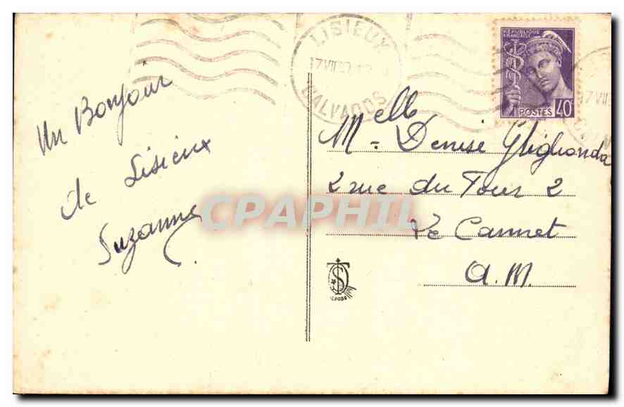 CPA Sainte Therese de l'enfant Jesus couvrant son crucifix de roses  — Verso