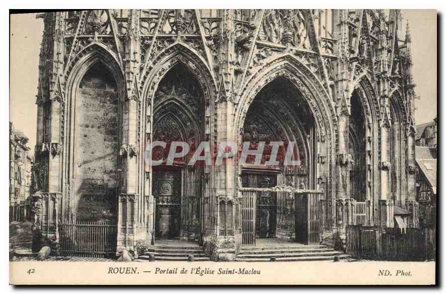 CPA Rouen Portail de l'Eglise Saint Maclou 