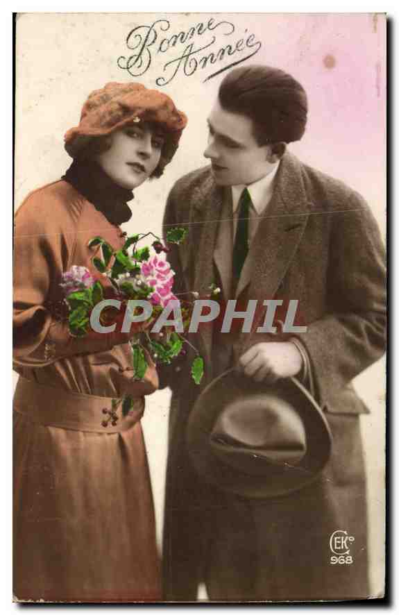 CPA Bonne Annee Femme