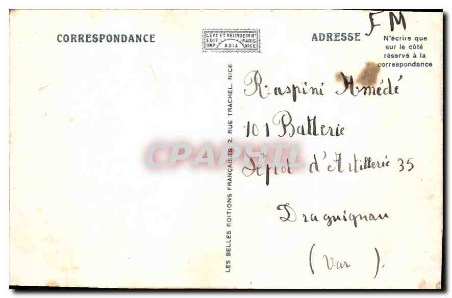 CPA Nice La Promenade des Anglais et l'Hotel Negresco  — Rückseite