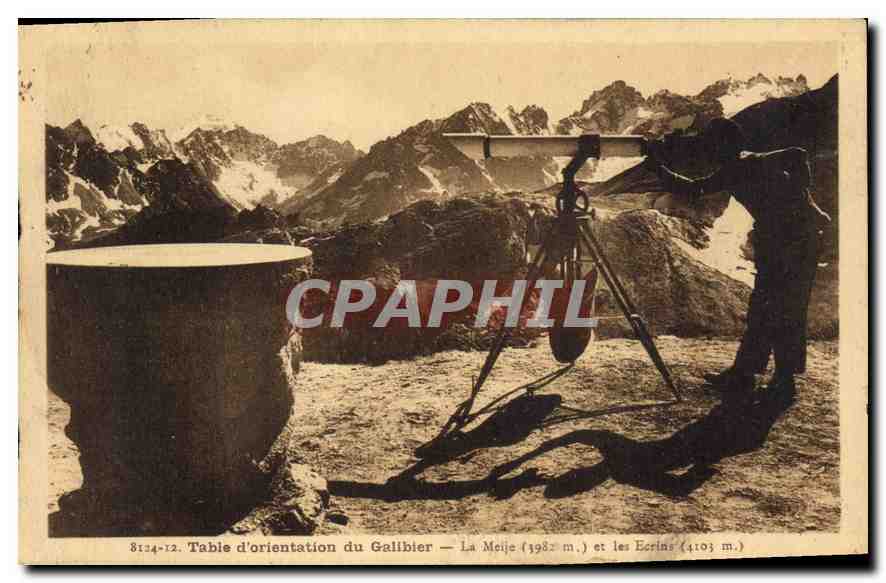 CPA Table d'orientation du Gallbier La Meije et les Ecrins 