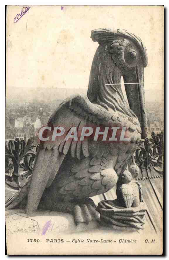 CPA Paris Eglise Notre Dame Chimere 
