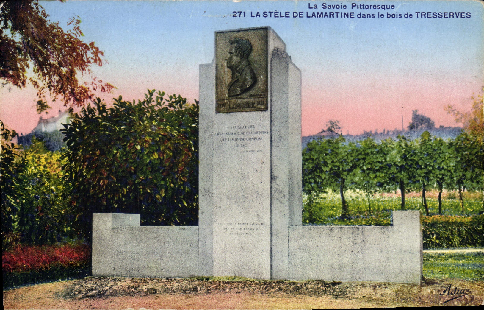 CPA La Savoie Pittoresque La Stele de Lamartine dans le bois de Tresserves 