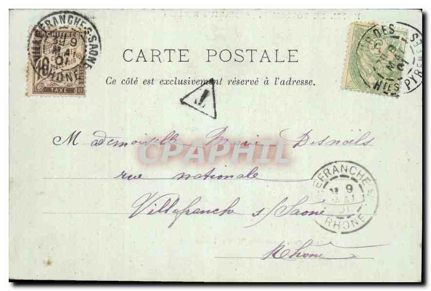 CPA Hotel de Toulose Marius Romain Grotte de ND de Lourdes  — Verso