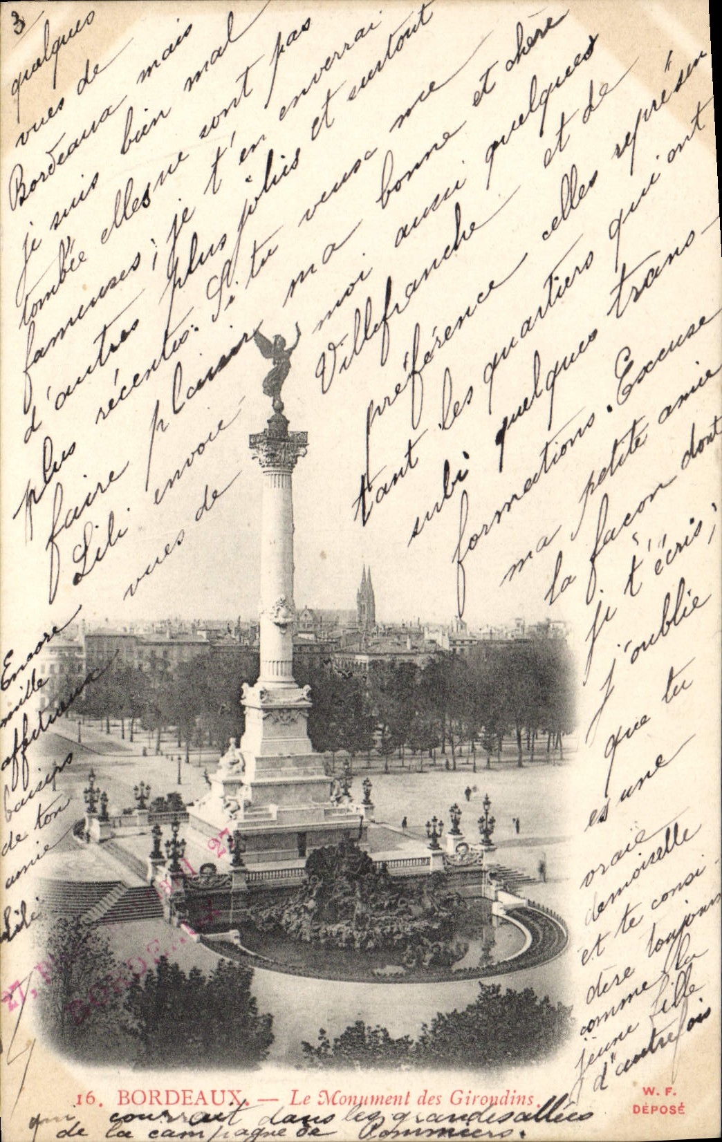 Bordeaux — Le Monument des Giroudins — W.F. Déposé