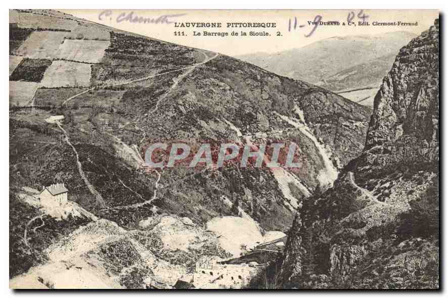 L'Auvergne pittoresque — Le Barrage de la Sioule — Vve DURAND & Cie, Éditeur Clermont-Ferrand