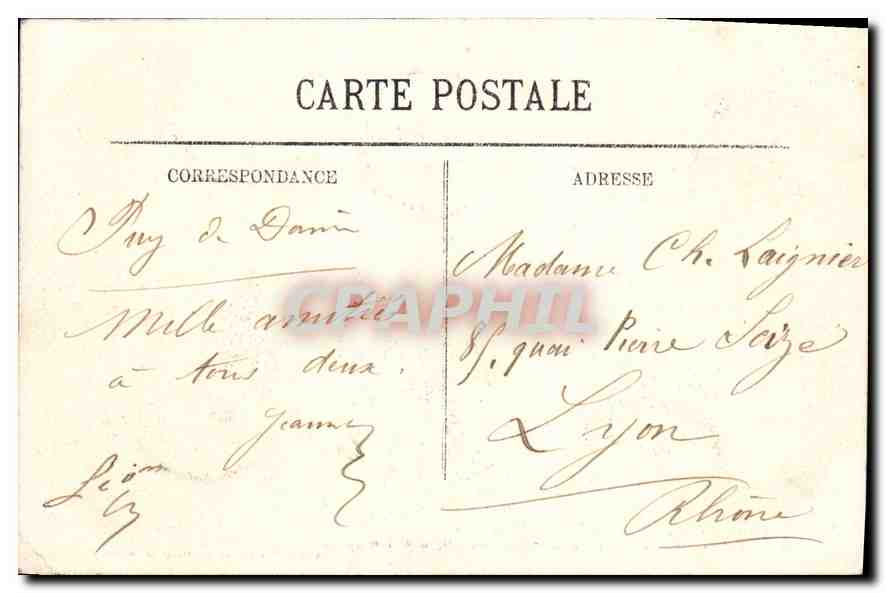 CPA Le Sommet du Puy de Dome Souvenir de mon Ascension  — Rückseite