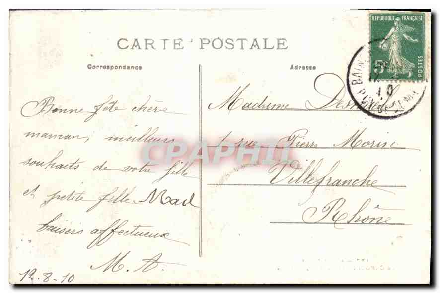 CPA Mont Dore Le Capucin Chemin Artistes  — Verso