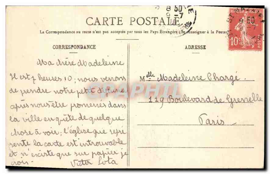 CPA St Nazaire l'Eglise St Nazaire  — Rückseite