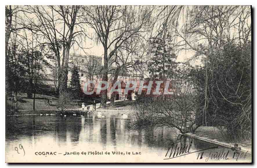 Cognac — Jardin de l'Hôtel de Ville, le Lac — CPAPHIL