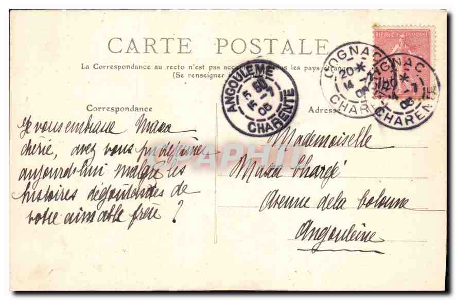 Cognac — Jardin de l'Hôtel de Ville, le Lac — CPAPHIL — Reverso