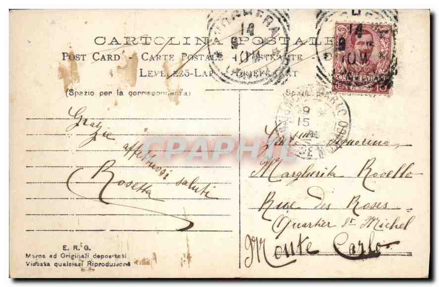 CPA Fantaisie Fleurs — Rückseite