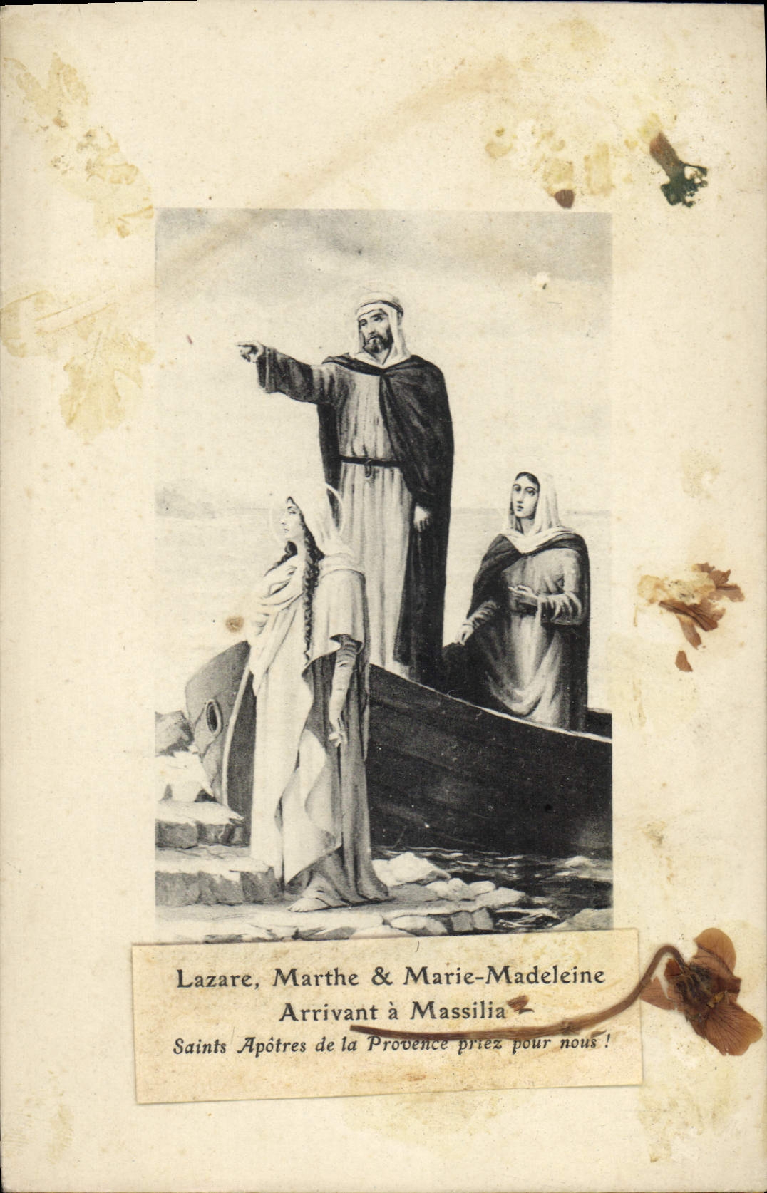 CPA Lazare Marthe et Marie Madeleine Arrivant a massila Saints Apotres de la Provence priez pour nou