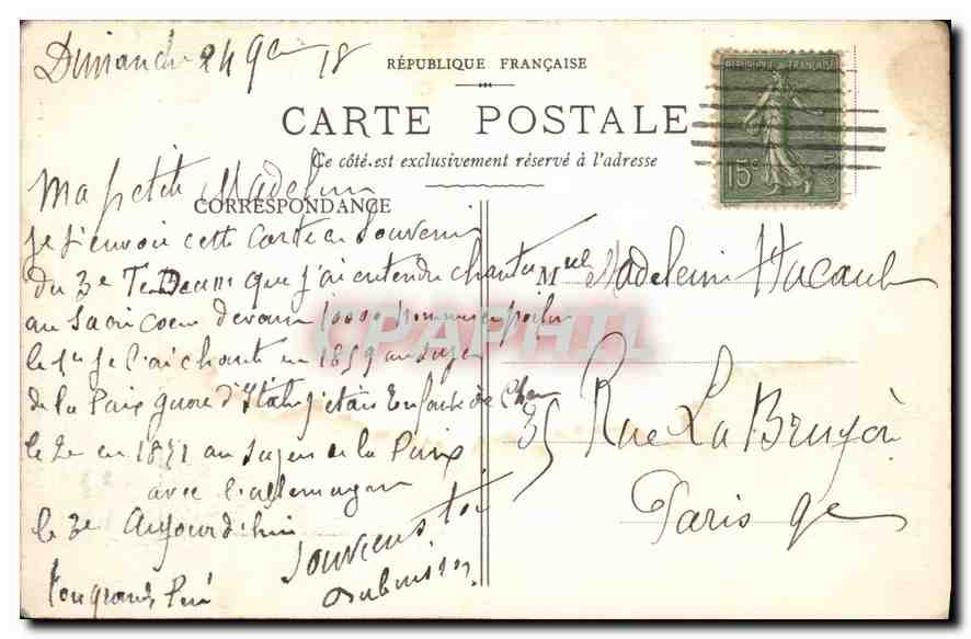 CPA Mont Sacre Coeur Paroles de Notre Seigneur a la Bienheureuse Marguerite Marie  — Rückseite