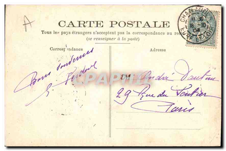 CPA Chateaudun La Fontaine Monumentale  — Verso