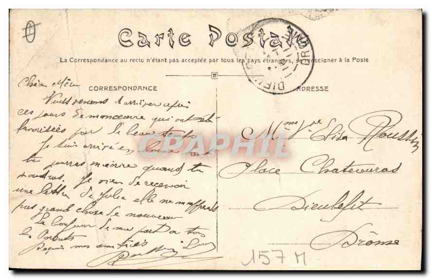 Grignan (7) — La Terrasse du Château — Lang fils aîné, phot.-édit. Montelimar — Rückseite