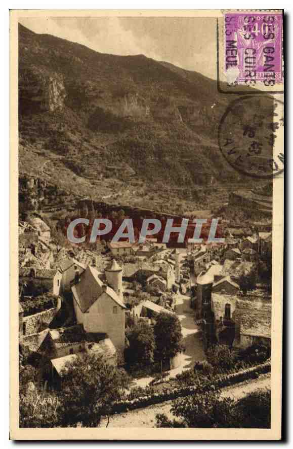 CPA La Douce France Les Gorges du Tarn Sainte Enimie Lozere Vue generale 
