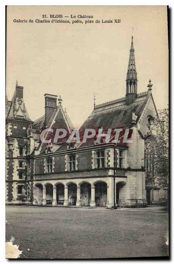 CPA Grand Hotel d'Angleterre et de Chambord Blois Le Chateau Galerie de Charles d'Orleans 