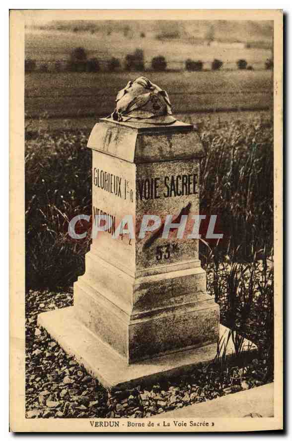 Verdun — Borne de « La Voie Sacrée » — Éditions PHOTO-VERDUN