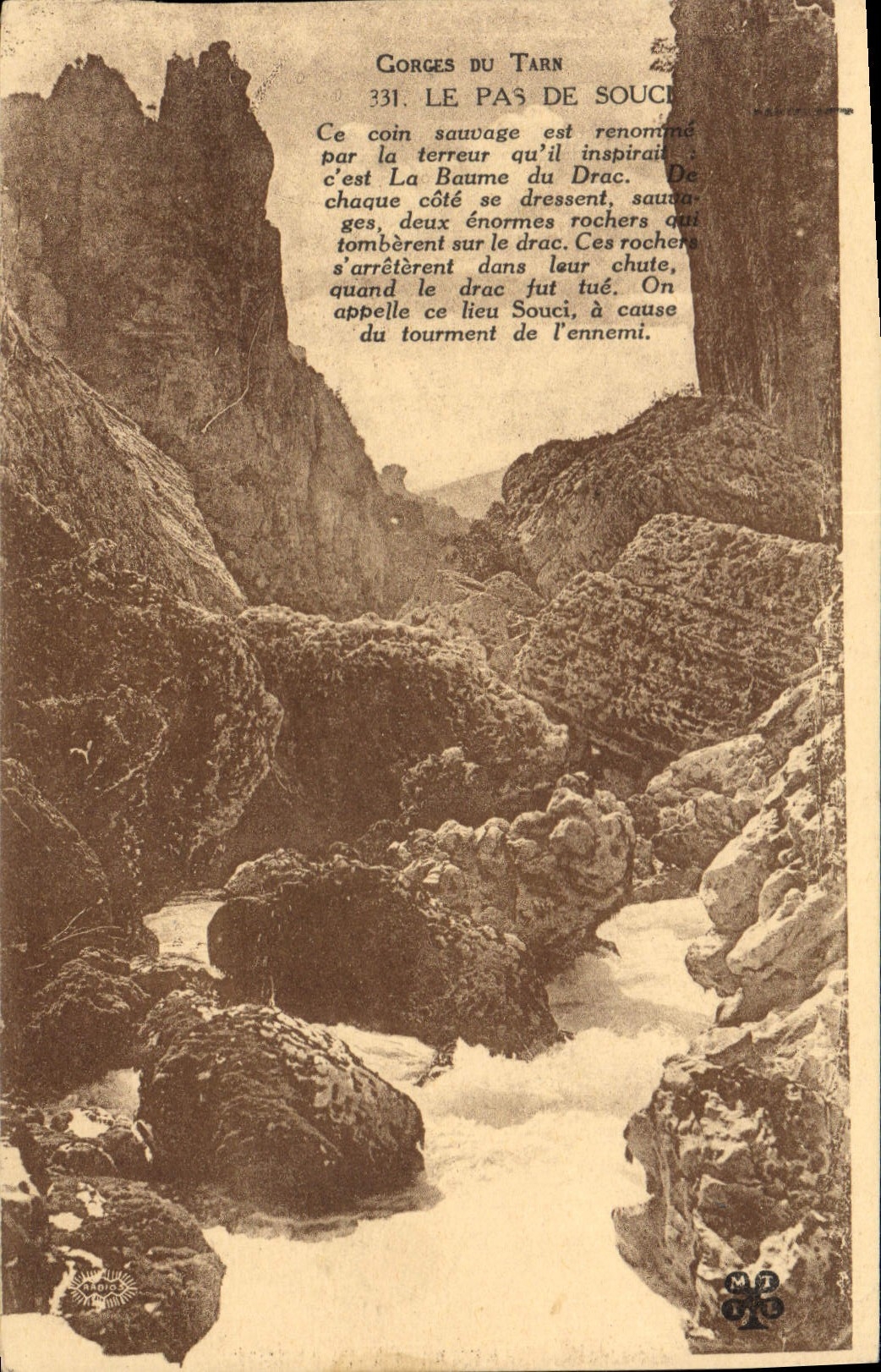 CPA Gorges du Tarn le Pas de Souci ce coin Sauvage est renomme par la terreur qu'il inspirait c'est 