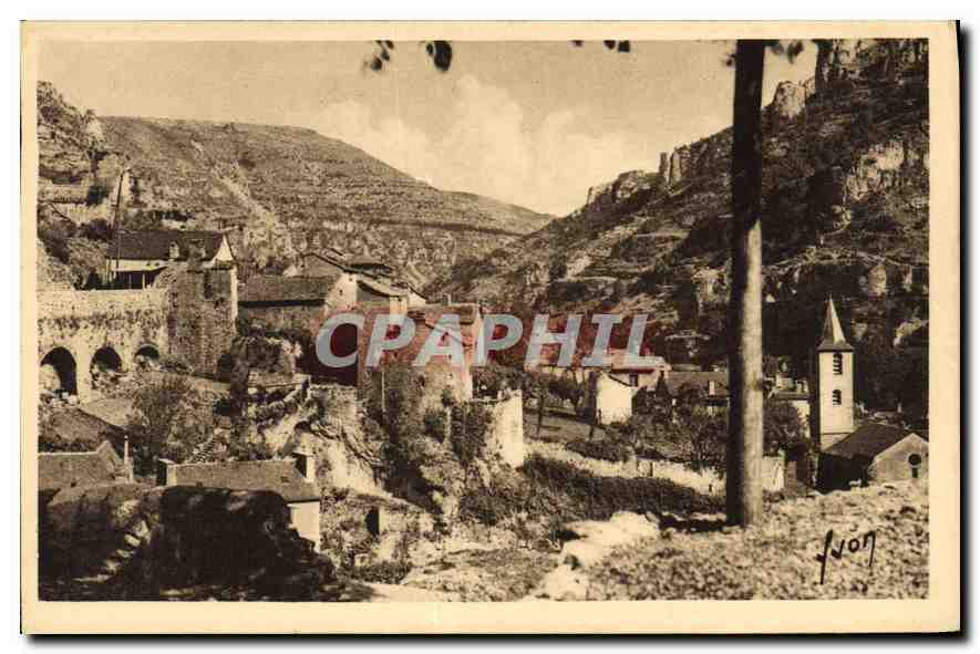 CPA Sainte Enime Lozere vue generale sur la Vieille Ville 