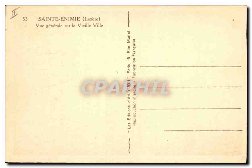 CPA Sainte Enime Lozere vue generale sur la Vieille Ville  — Rückseite
