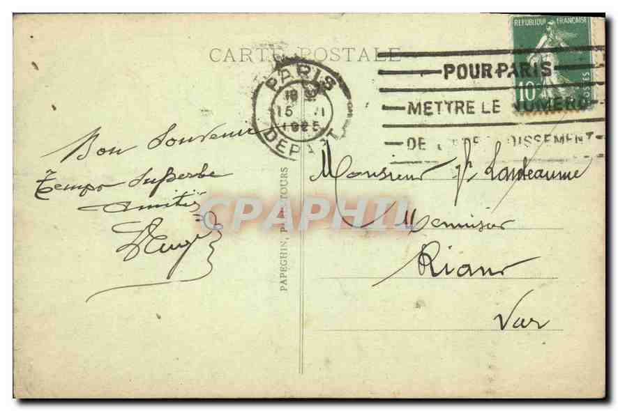 CPA Paris le Pont Alexandre III  — Verso