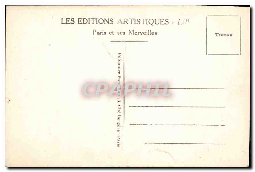 CPA Paris l'Avenue des Champs Elysees et le Chevaux de Marly  — Verso