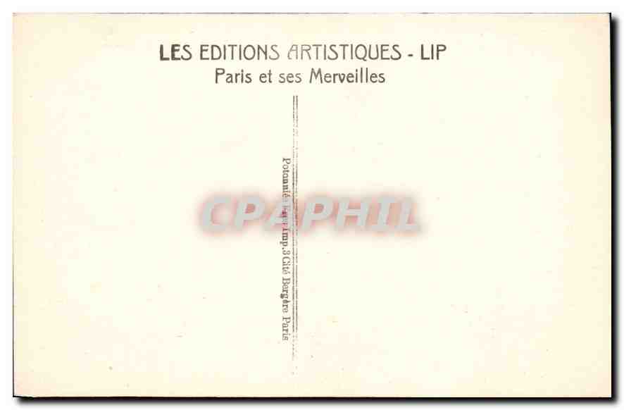 CPA Paris les Jardins des Tuileries et l'Arc de Triomphe du Carrousel  — Rückseite