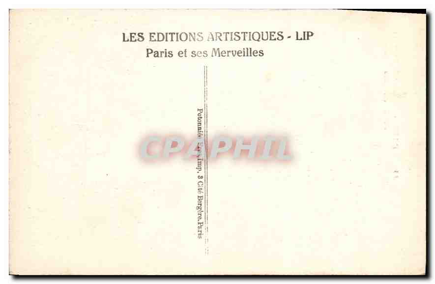 CPA Paris la Tour St Jacques  — Rückseite