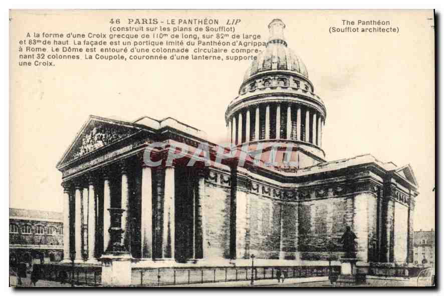 CPA Paris le Pantheon construit sur les plans de Soufflot 