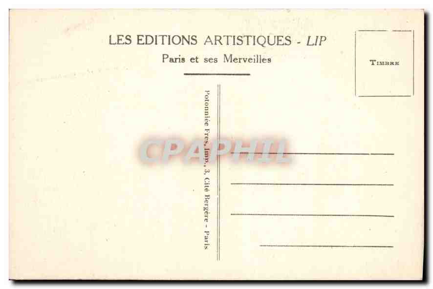 CPA Paris le Pantheon construit sur les plans de Soufflot  — Rückseite