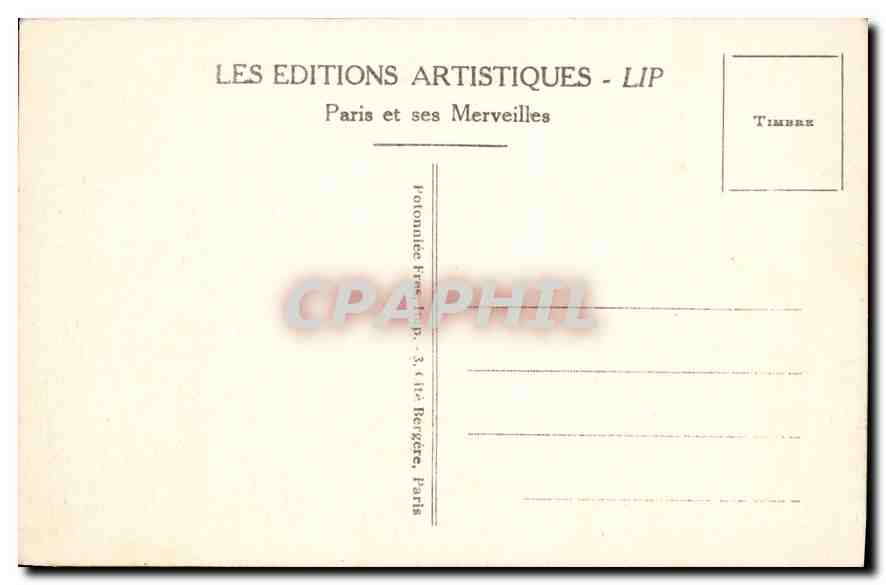 CPA Paris la place de la Concorde vers la Tour Eiffel  — Rückseite