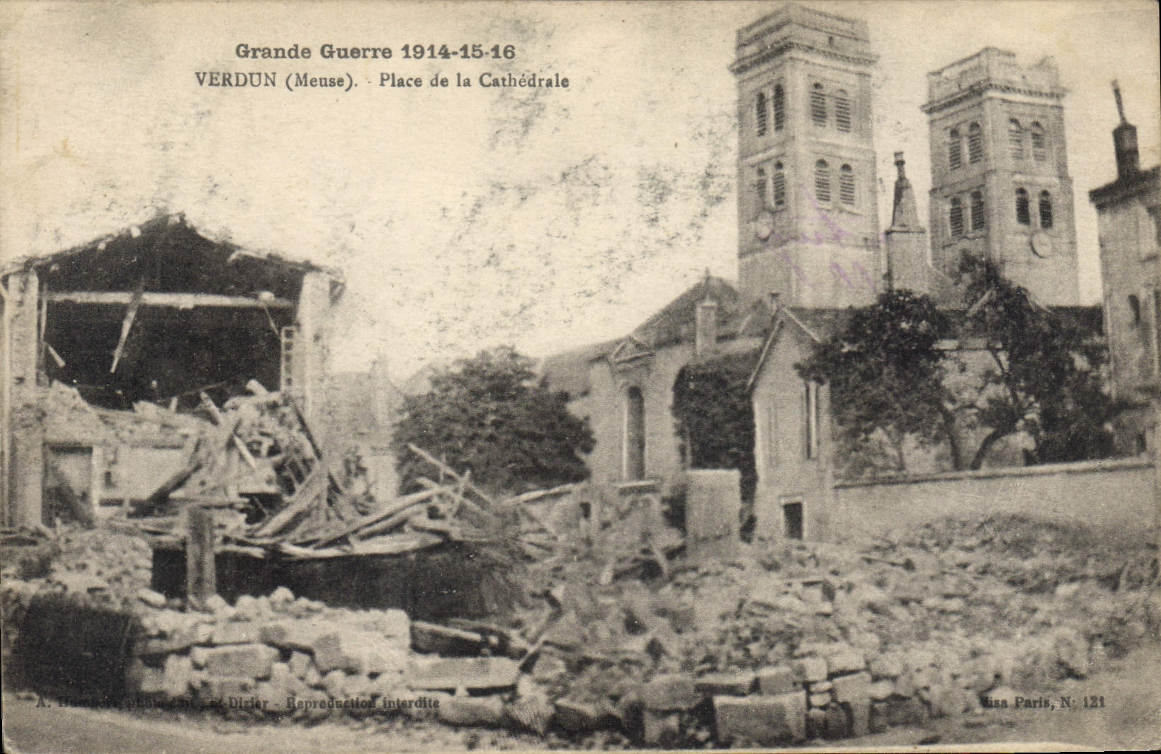 CPA Grand Guerre 1914 15 16 Verdun Meuse Place de la Cathedrale 