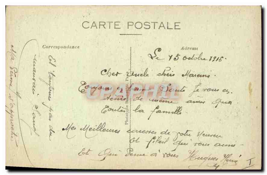 CPA La Grande Guerre 1914 16 Verdun Bombarde  — Verso