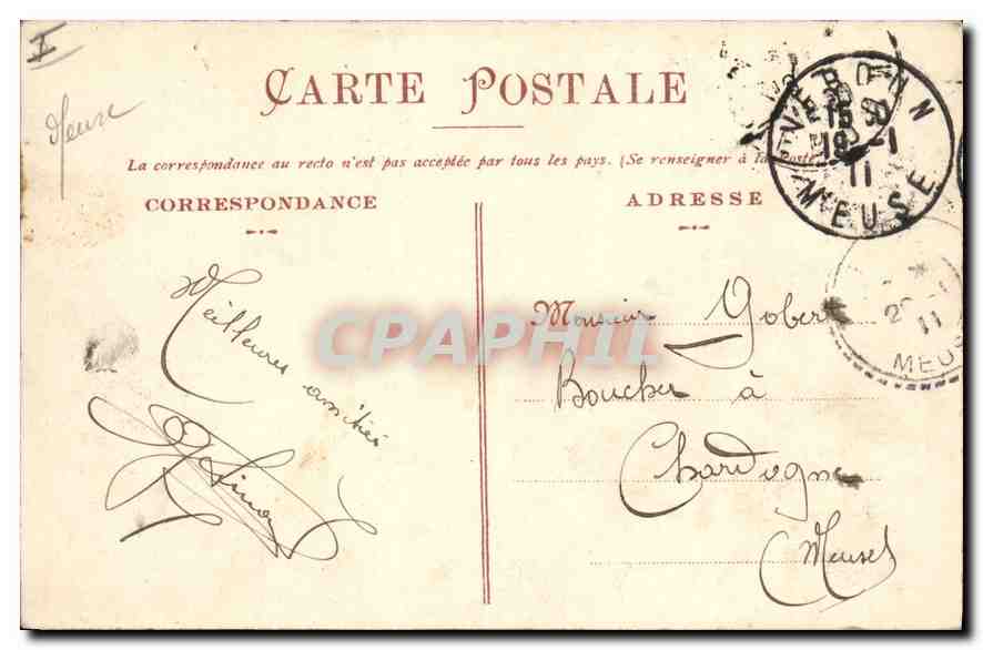 Verdun — Vue Générale côté Est, prise des Tours de la Cathédrale — Éditeur : Maison des Bains de Verdun — Reverso