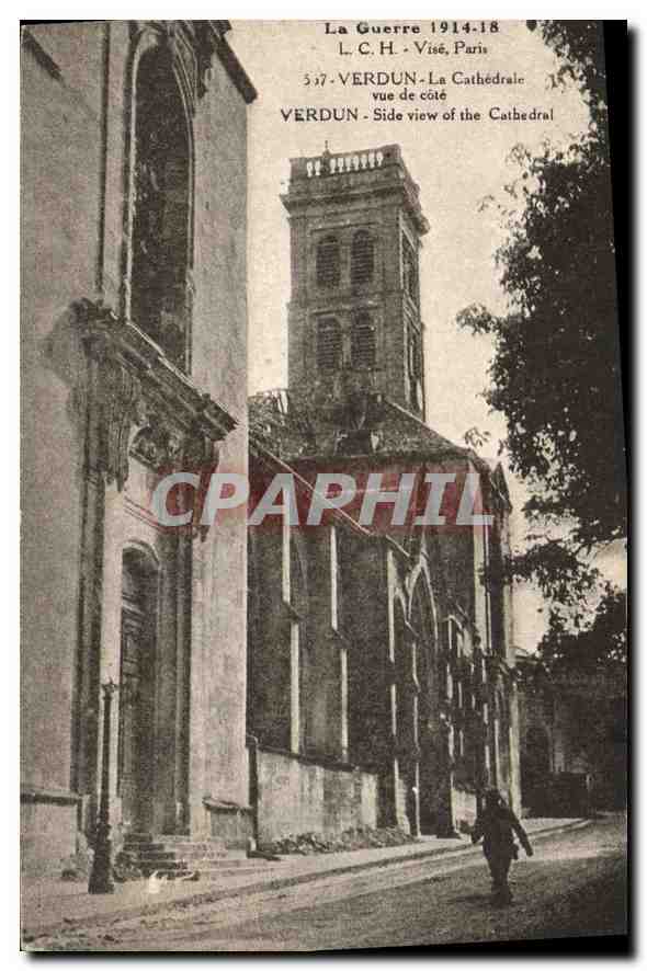 Verdun — Vue de côté de la Cathédrale — L. C. H., Paris