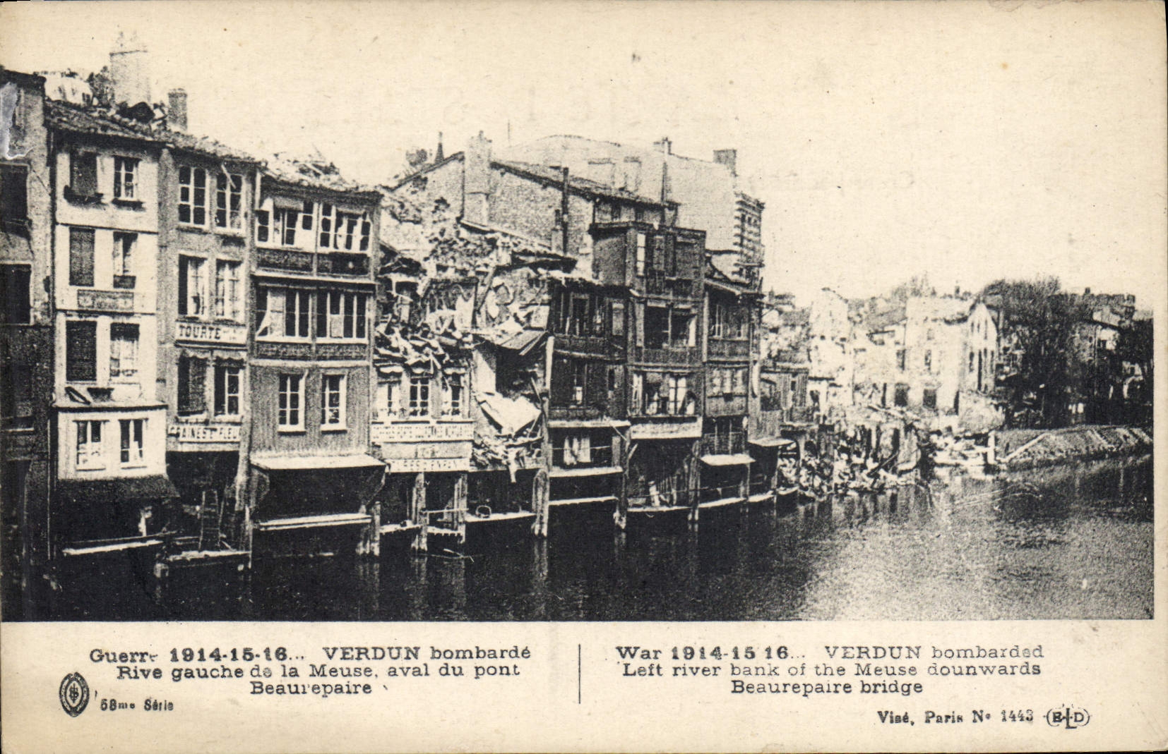 Verdun — Rive gauche de la Meuse, aval du pont Beaurepaire — Viadé, Paris N° 1443
