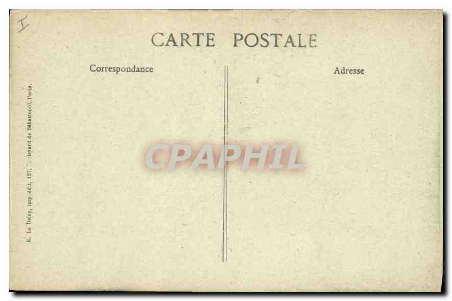 Verdun — Rue de la Belle Vierge bombardée — La Hébé, impr. de Sébastopol, Paris — Rückseite