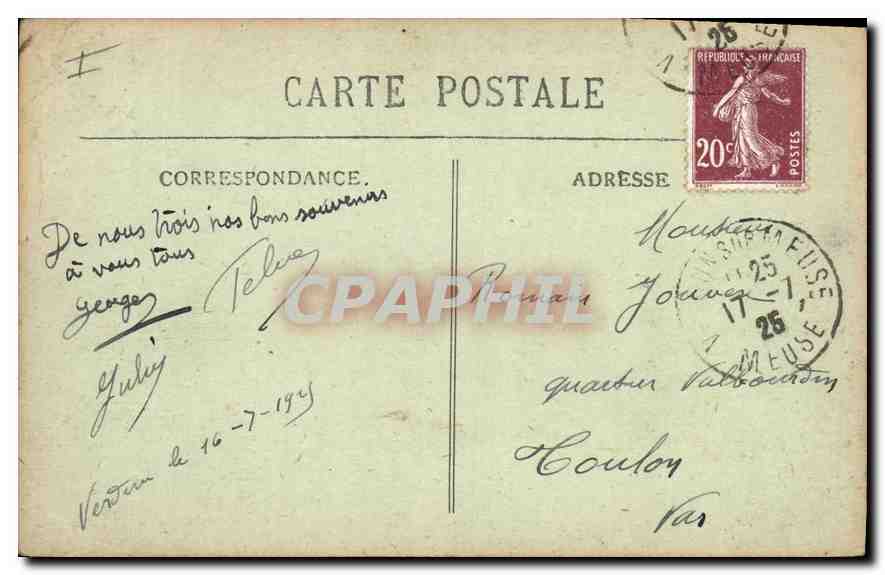 Verdun — Redoute de SOUVILLE — Vue Intérieure — Éd. L. Da Paris — Rückseite