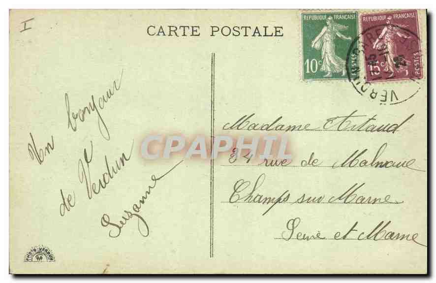 CPA Verdun la Cathedrale ses deux Tours  — Rückseite